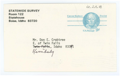 Letter from John E Carlson to Don Crabtree