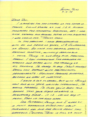 Letter and envelope from Bill B Carroll to Don Crabtree