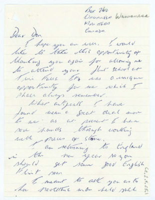 Letter from Brian Callaghan to Don Crabtree