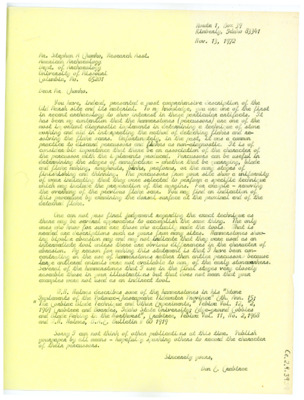Letter from Don Crabtree to Stephen A Chomko