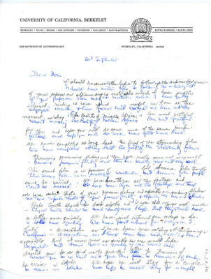 Letter from J Desmond Clark to Don Crabtree