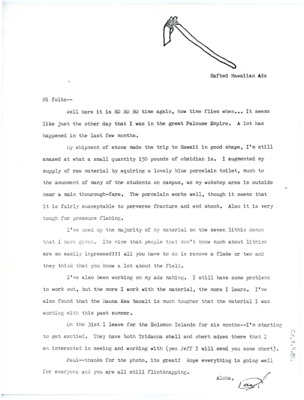 Letter from Paul Cleghorn to multiple people