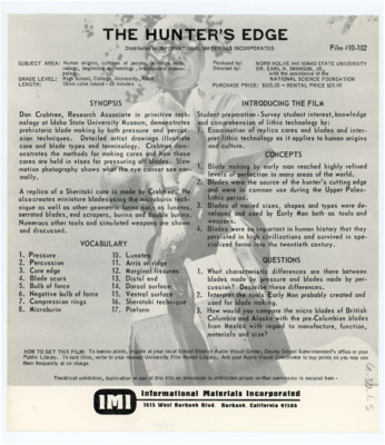 Guide for the film "The Hunter's Edge"
