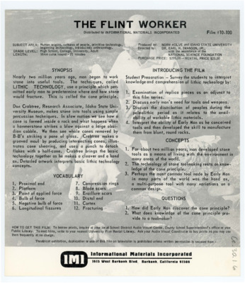 Guide for the film "The Flintworker"