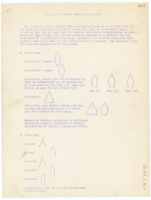 Notes on Projectile Point Analysis Form