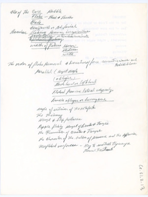 Notes related to cores, flaking, direction of force, and pressure