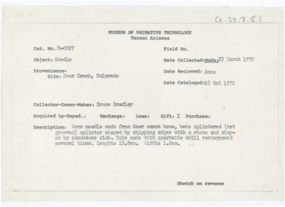 Record of donation from Bruce Bradley