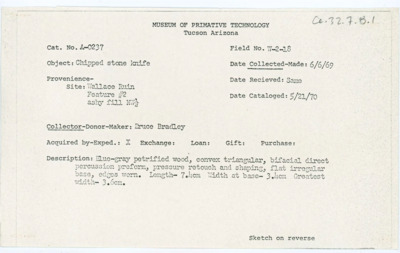 Record of donation from Bruce Bradley