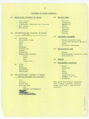 Individual Minerals section from "The Flintknappers Raw Materials"