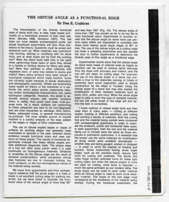 Pages and drawings from various publications by Donald Crabtree