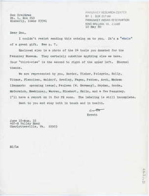 Letter from Errett Callahan to Donald Crabtree