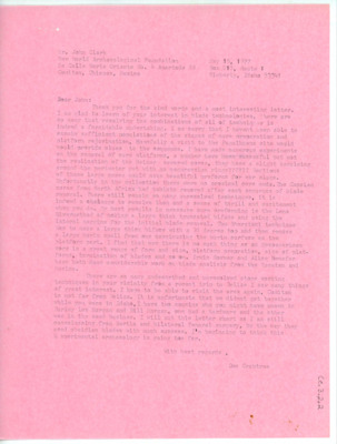 Letter to John Clark from Donald Crabtree