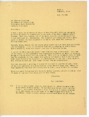Letter from Donald Crabtree to Richard Daugherty