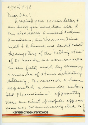 Letter to Donald Crabtree from Johnny Dixon