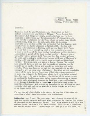 Letter from W.K. Douglas to Donald Crabtree