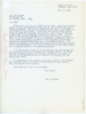 Letter to W.K. Douglas from Donald Crabtree