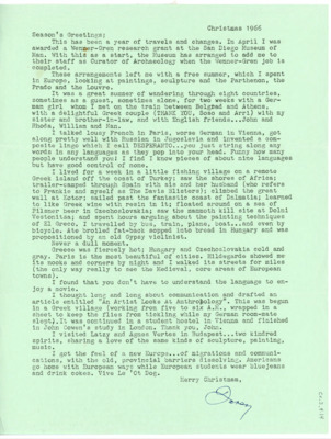 Christmas letter to Donald and Evelyn Crabtree from Emma Lou Davis