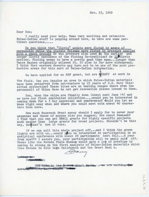 Letter between Donald Crabtree and Emma Lou Davis