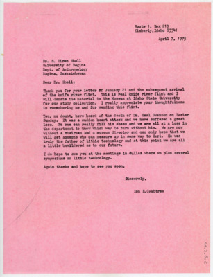 Letter between Donald Crabtree