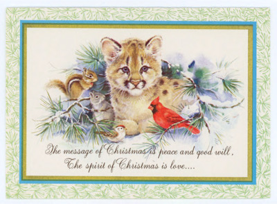 Holiday card between Donald Crabtree and Ron and Adrianne Fisse