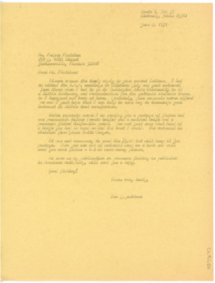 Letter from Donald Crabtree and Frisco Fletcher