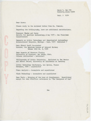 Letter from Karen from Donald Crabtree