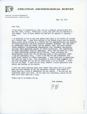 Letter from Jeff Flenniken to Donald Crabtree