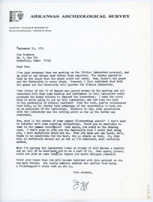 Letter from Jeff Flenniken to Donald Crabtree