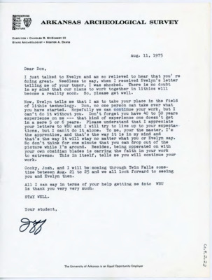 Letter from Jeff Flenniken to Donald Crabtree