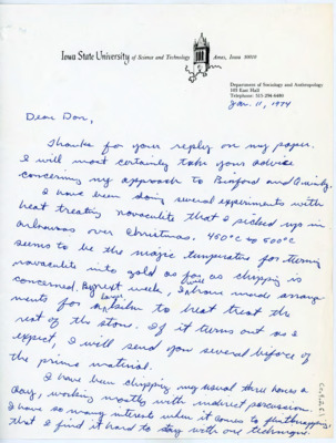 Letter from Jeff Flenniken to Donald Crabtree