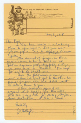 Note from Joe Gallagher to Donald Crabtree