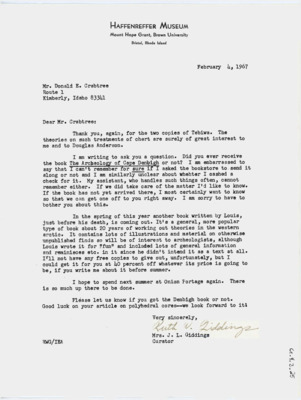 Letter from Elizabeth Giddings to Donald Crabtree