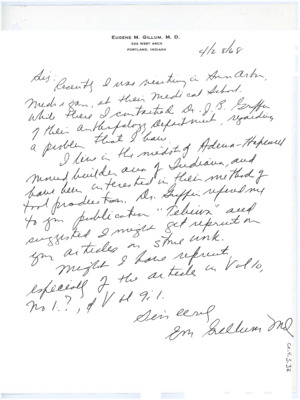 Letter from Eugene M. Gillum to Donald Crabtree