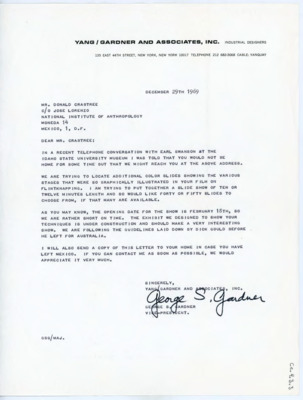 Letter from George S. Gardener to Donald Crabtree