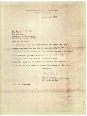 Letter from Mary W. Greene to David Wright