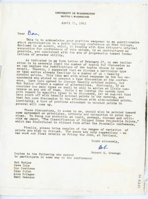 Letter from Robert Greengo to Donald Crabtree