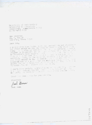 Letter discussing field school and whether or not Gunn can attend. Gunn discusses some articles he is looking for.