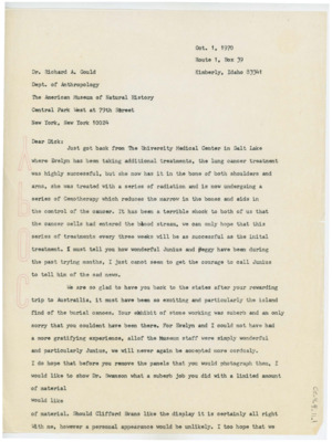 Letter from Donald Crabtree to Richard Gould