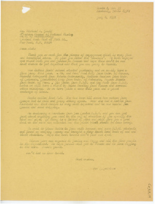 Letter from Donald Crabtree to Richard Gould