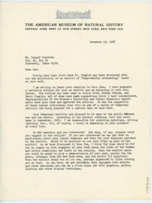 Letter to Donald Crabtree Richard Gould