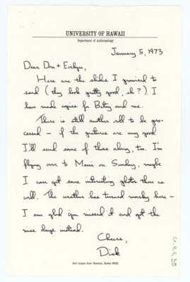 Letter from Richard Gould to Donald and Evelyn Crabtree