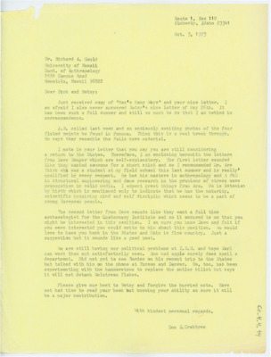 Letter from Donald Crabtree to Richard and Betsy Gould