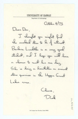 Letter from Richard Gould to Donald Crabtree