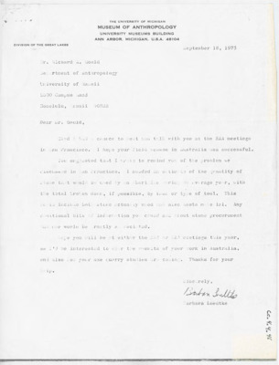 Letter from Barbara Luedtke to Richard Gould