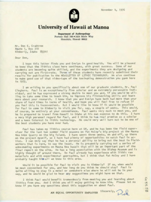 Letter from Richard Gould to Donald Crabtree
