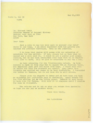 Letter from Donald Crabtree to Richard Gould