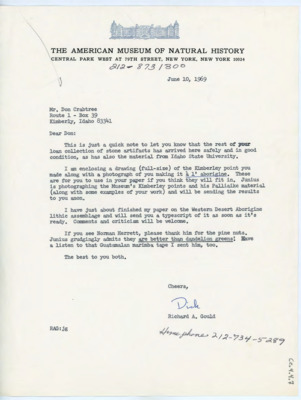 Letter to Donald Crabtree Richard Gould