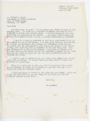 Letter from Donald Crabtree to Richard Gould
