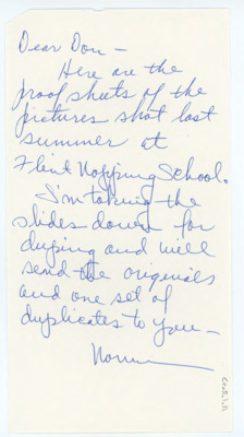 Note from Norman Hammond to Don Crabtree