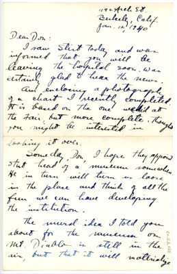 Handwritten letter from Bill Huff to Don Crabtree regarding Crabtree's health and future goals.